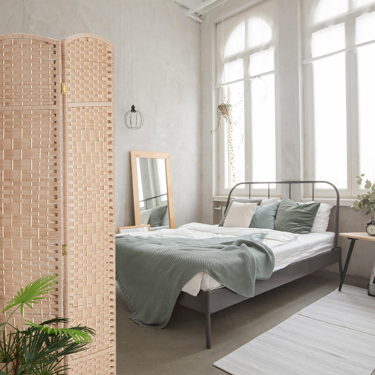 PARAVENT - Hellbraun, Holz/Papier (160/170/2cm) - Relaxdays