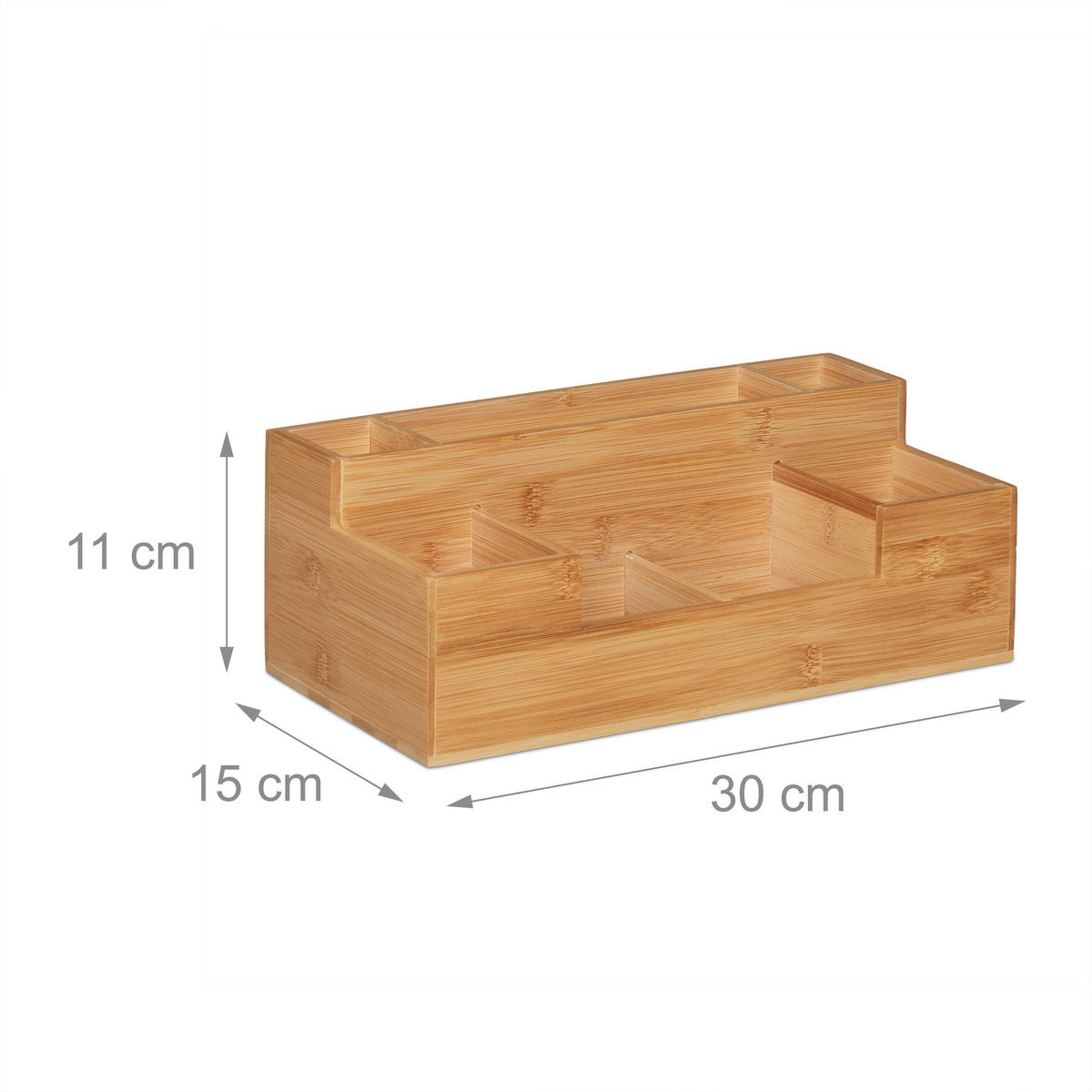 SCHREIBTISCH Organizer - Hellbraun, Holz (15/30/11cm) - Relaxdays