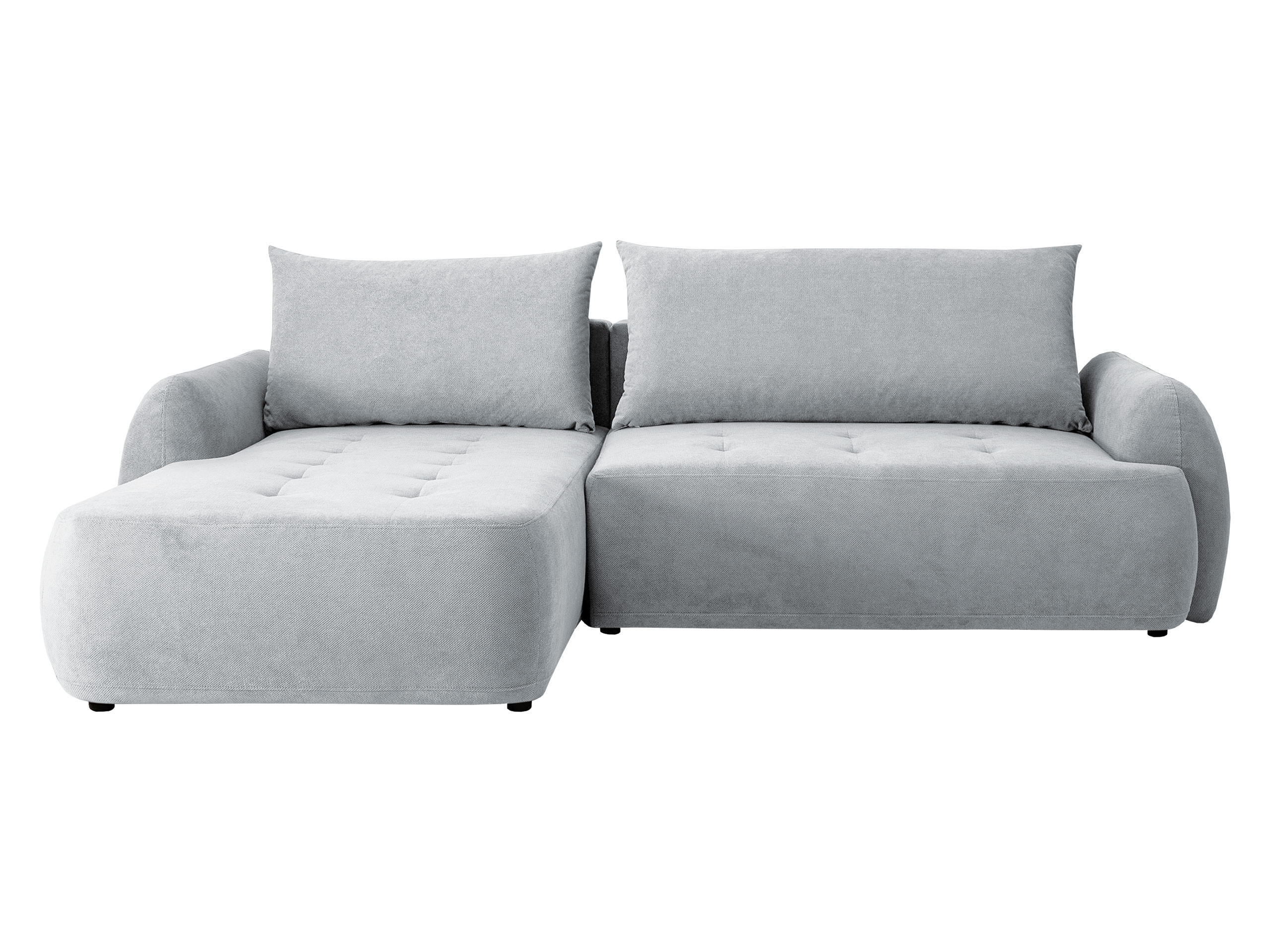 ECKSCHLAFSOFA Bueno II, Seite: Links - Hellgrau/Schwarz, Holz/Textil (280/185cm) - MIRJAN24