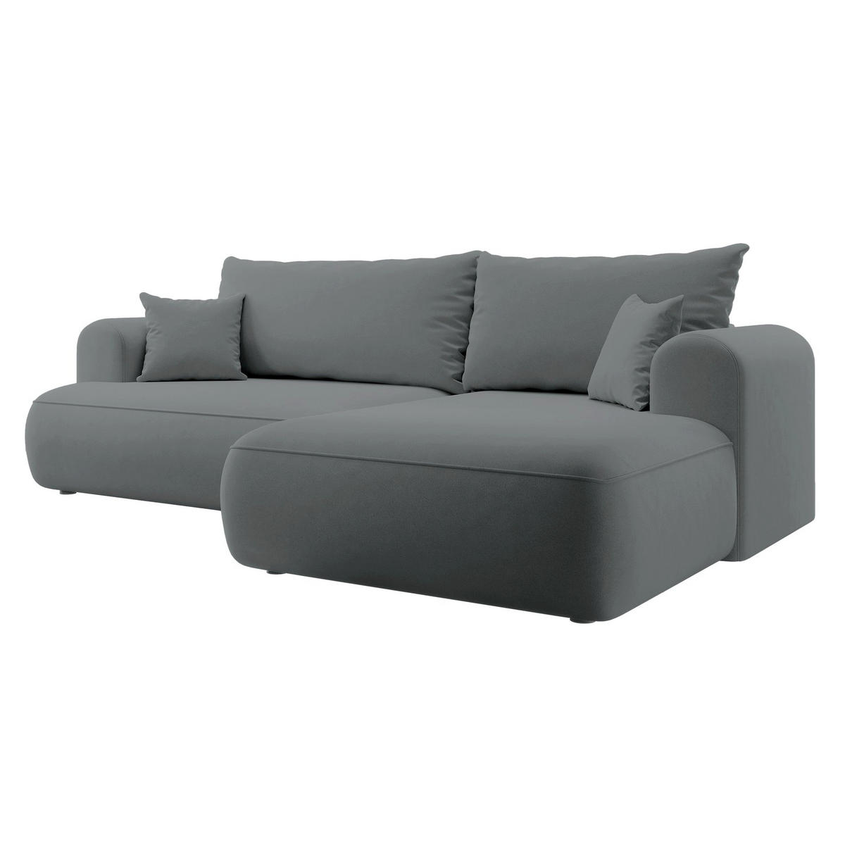 ROHOVÁ pohovka Ovo, tmavě šedý samet - černá/tmavě šedá, textil/plast (165/260cm) - Selsey