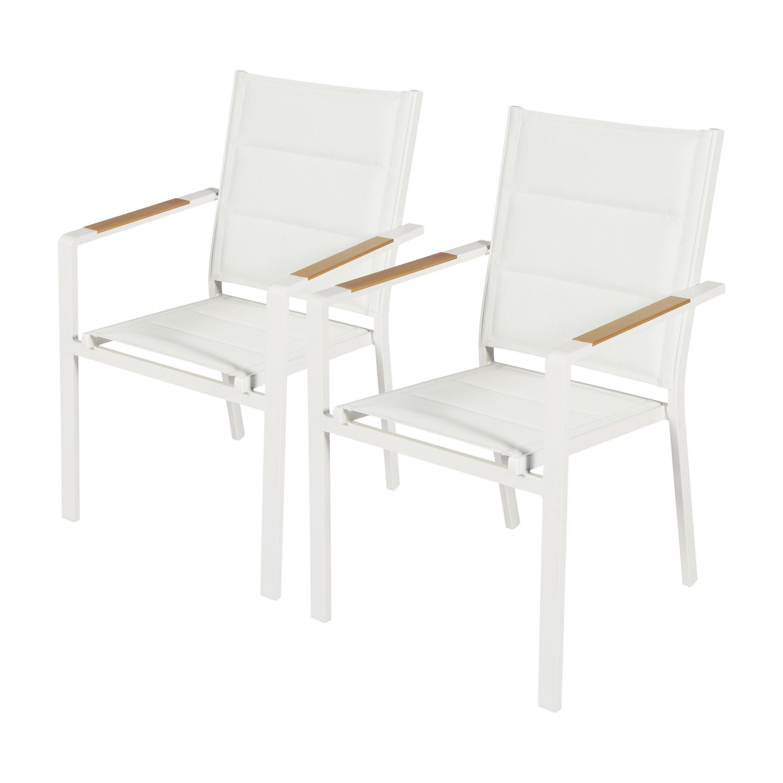 GARTENSTUHL 2-tlg., Weiß - Weiß, Textil (56/90/55.5cm) - Oviala