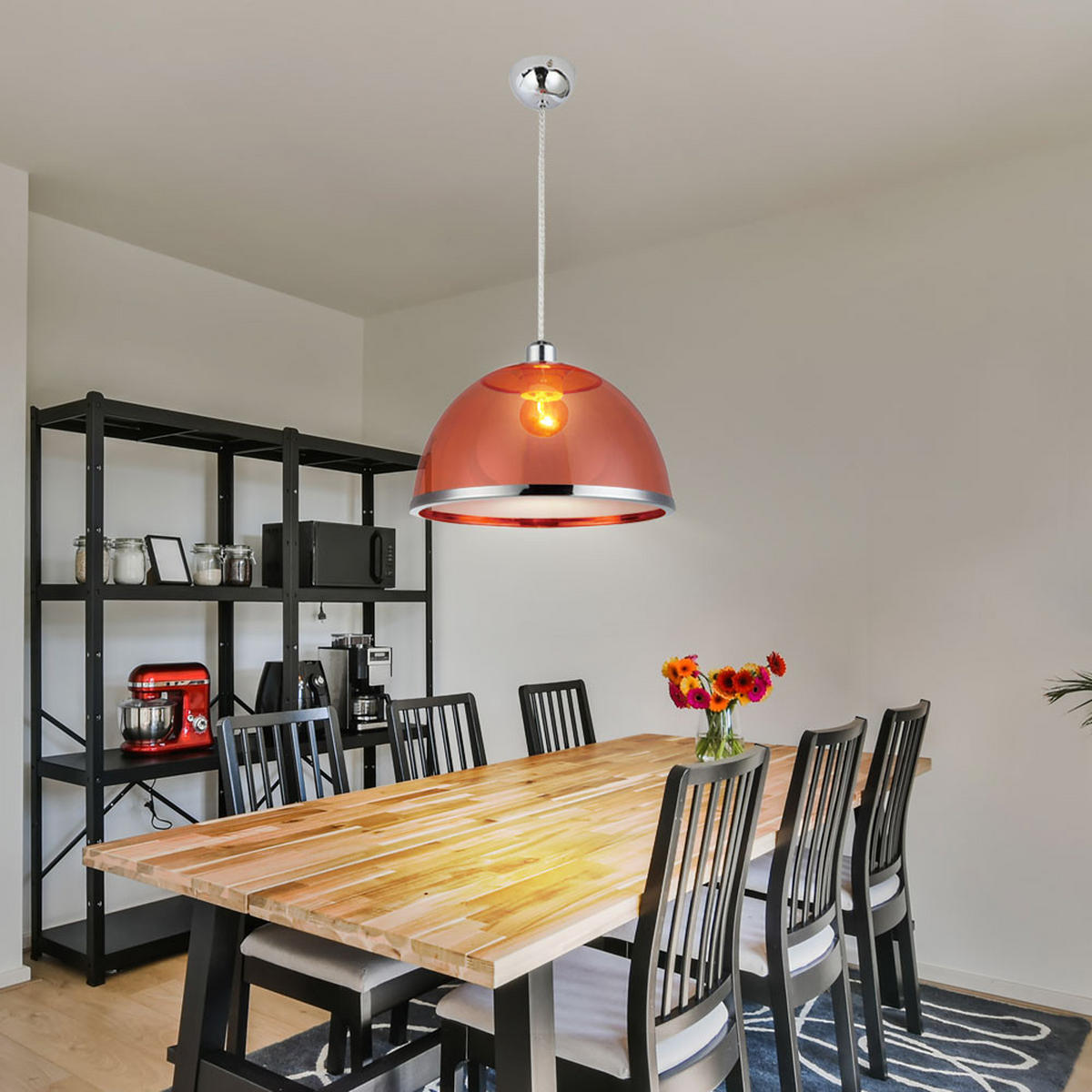 LED HÄNGELEUCHTE CARLO Rot - Rot, Metall (23/23/120cm)