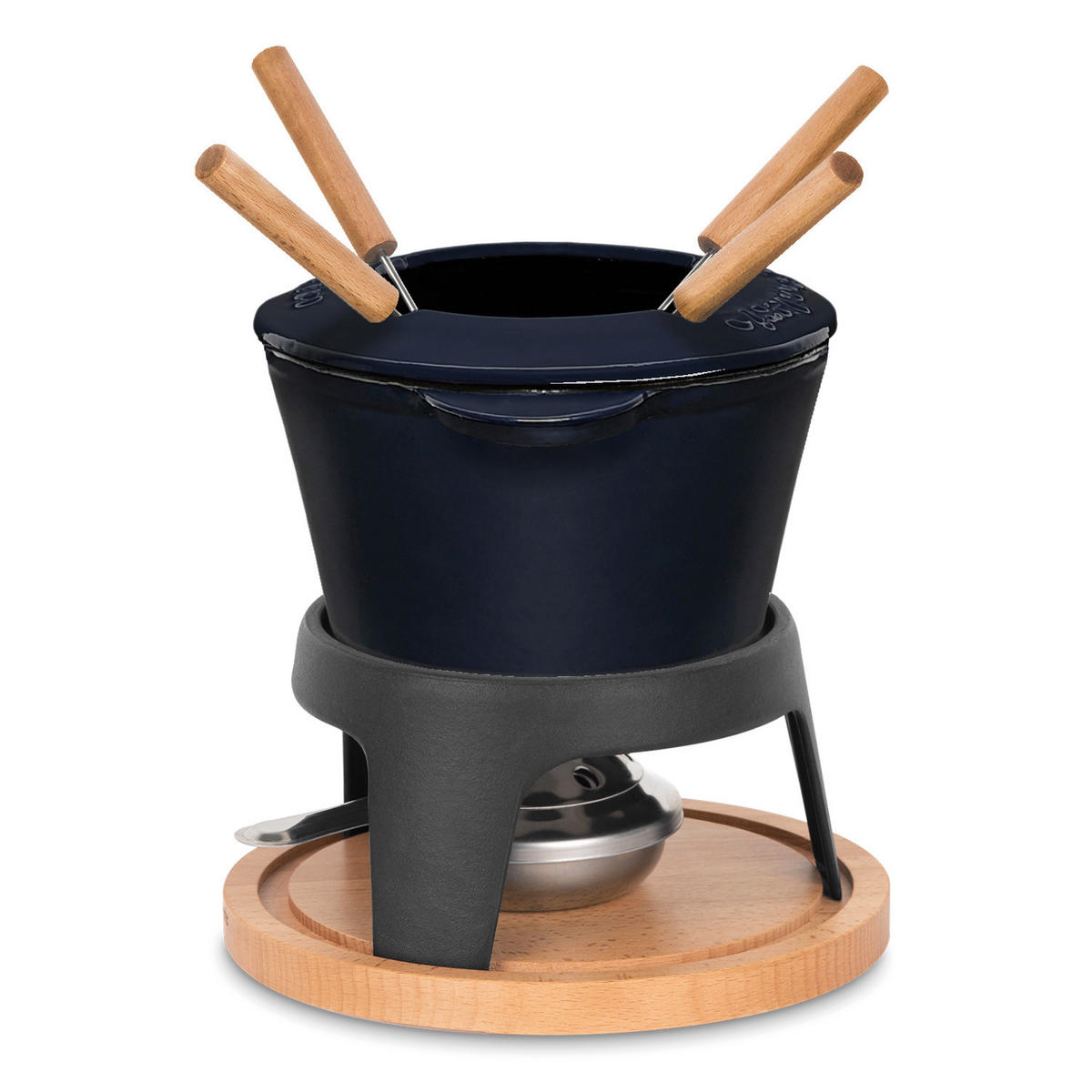 FONDUE-SET MONT D'ARBOIS Blau, für 4 Personen, 1,2L - Dunkelblau, Metall (20/20/20cm) - La Fonderie 1890