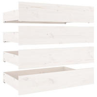 BETTSCHUBLADEN 4 Stk. Weiss Massivholz Kiefer - Weiß, Holz - vidaXL