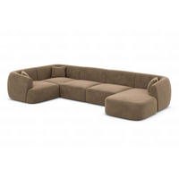 WOHNLANDSCHAFT Azura Braun Samtstoff - Braun, Kunststoff (325/78/177cm)