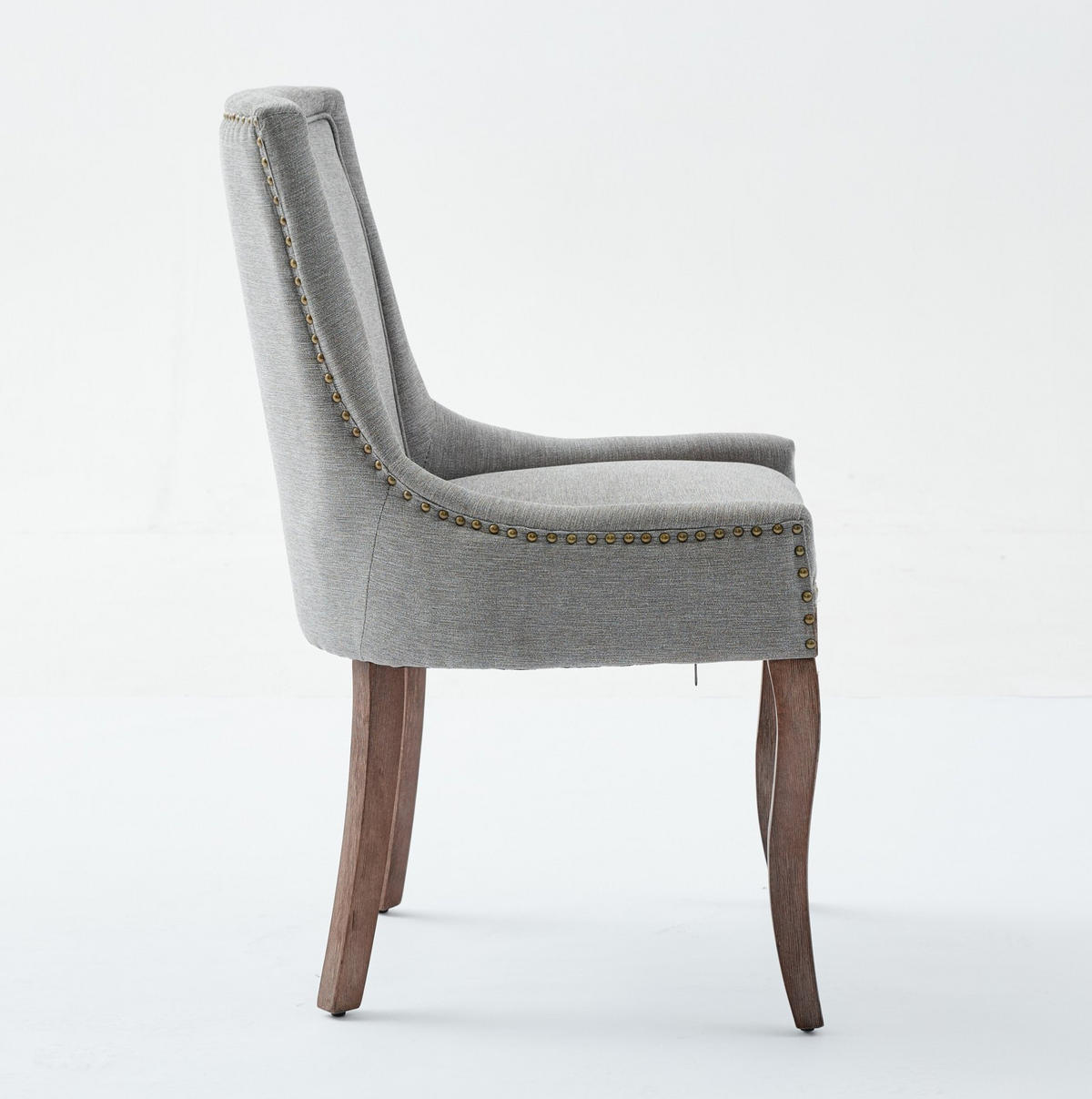ESSZIMMERSTUHL 2er-Set mit hoher Rückenlehne Chenille Gray - Grau, Holz (55/92.5/61cm) - Meubliv
