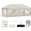 PAVILLON, Faltpavillon 3x6 m, mit 6 Seitenwänden, Grün - Beige, Metall (300/250/600cm) - Woltu