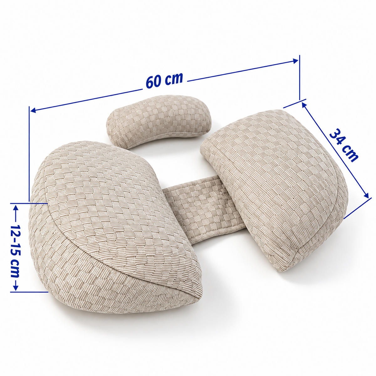 POLŠTÁŘ krémový těhotenský 2dílná-sada - krémová, textil (60/34cm) - Relaxdays