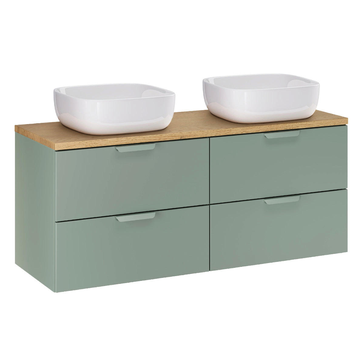 BADMÖBEL 120.6cm Oria 2er-Set Grün - Grün, Holzwerkstoff (120.6/50/46.5cm) - Petits-meubles