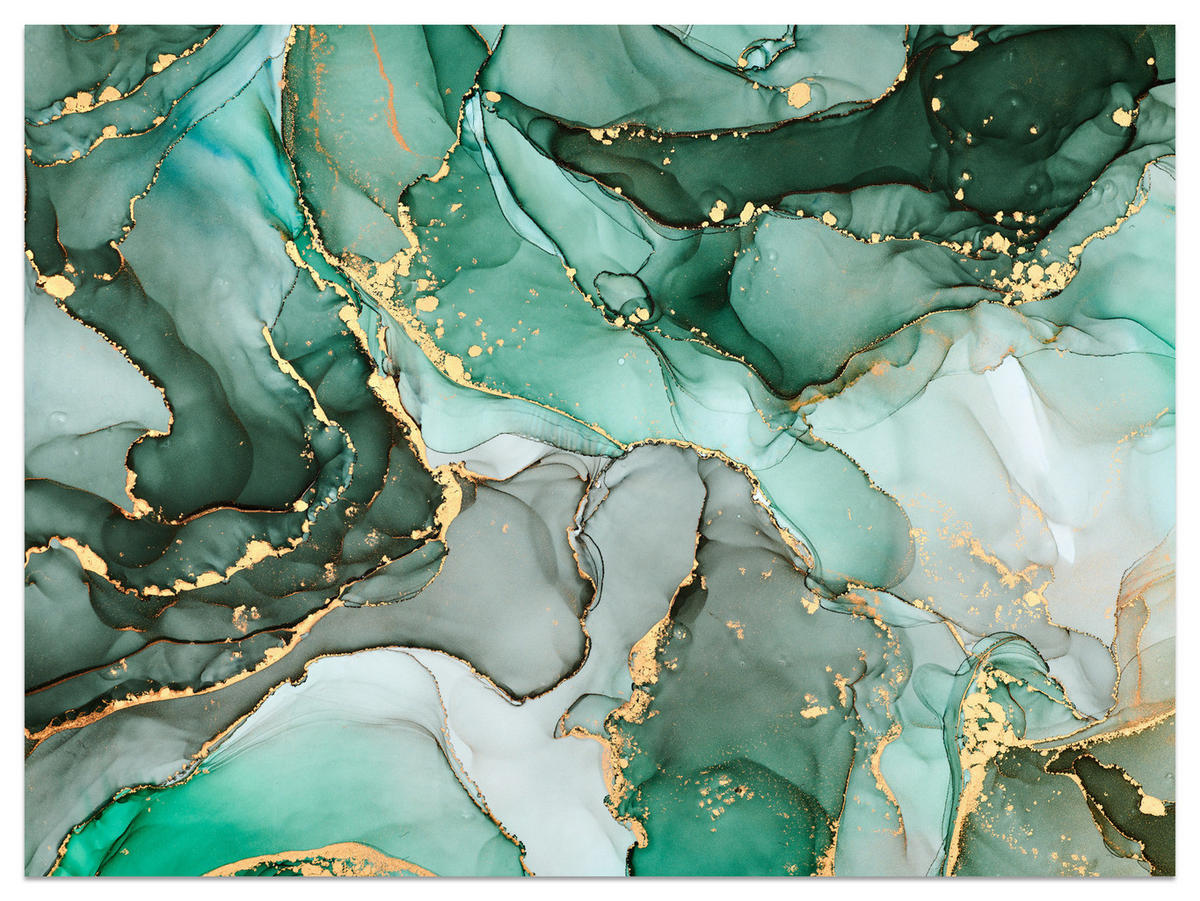 FOTOTAPETE Grüne Abstraktion Marmor Muster 400x280 - Beige/Grau, Papier (400/280cm) - Muralo