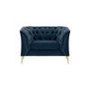 SESSEL Chesterfield Modern-Velluto 11 - Dunkelblau, Holz/Textil (106/74/80cm)