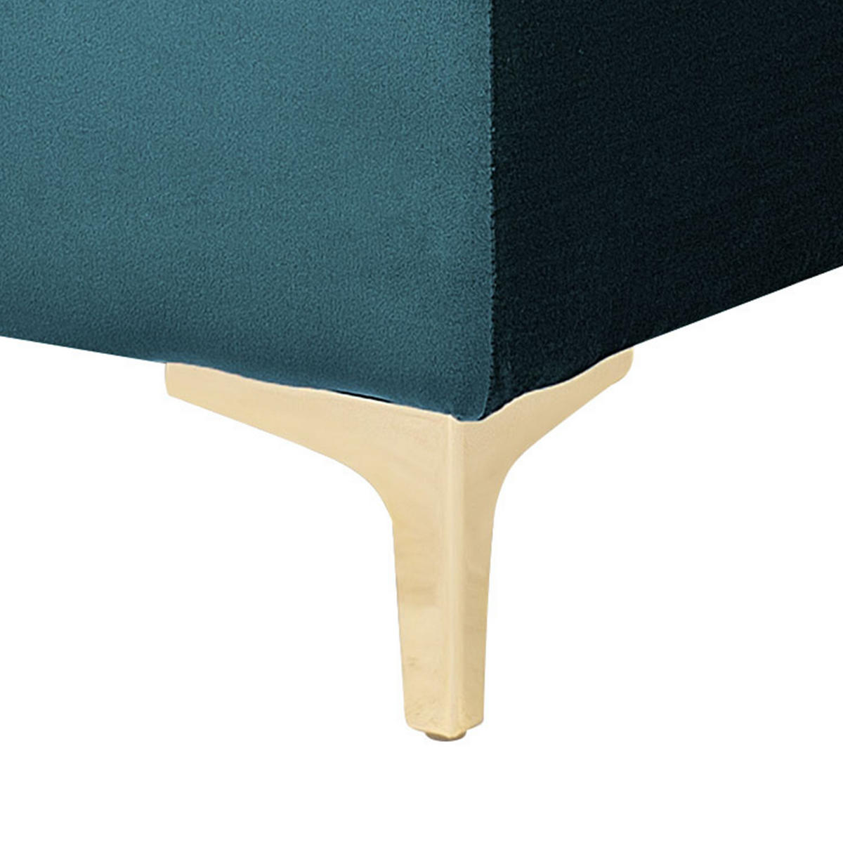 CHAISELONGUE Samtstoff blaugrün/gold Aberdeen - Goldfarben/Grün, Textil (107/83/168cm) - Beliani