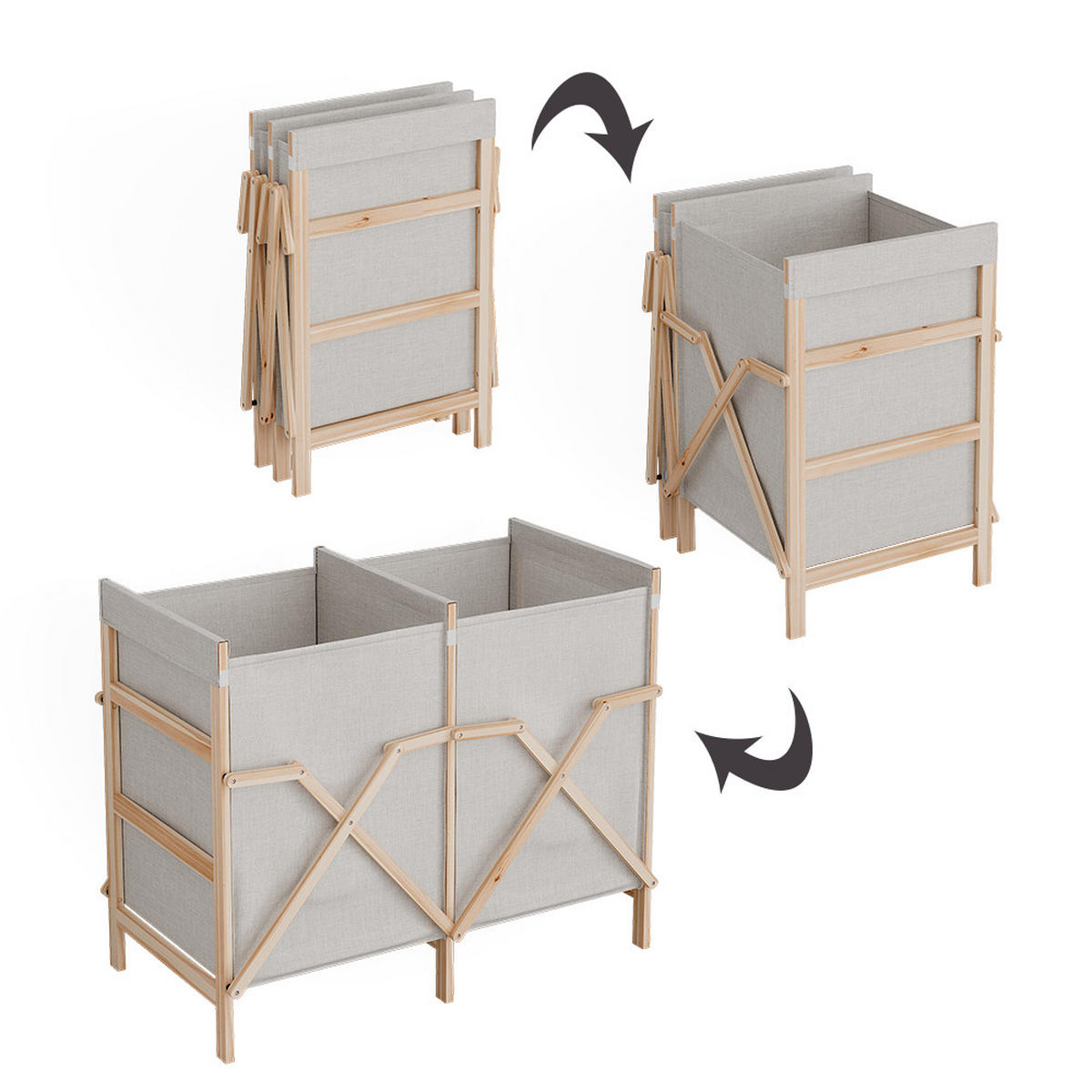 KOUPELNOVÁ SKŘÍŇKA NA PRÁDLO Bruno Béžová - béžová, dřevo (80/64/40cm) - Vicco