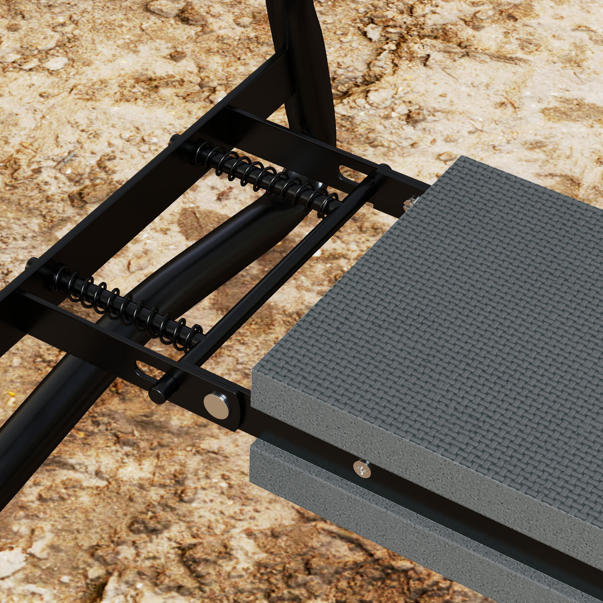 KNIEBANK für Gartenarbeit klappbar Gartenhocker mit Kniekissen Werkzeugtasche - Grau, Metall (28/49/58cm) - Outsunny