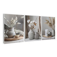 BILDERSET 3er-Set 30x40 cm Stillleben beige grau - Beige, Kunststoff (30/40cm) - artissimo