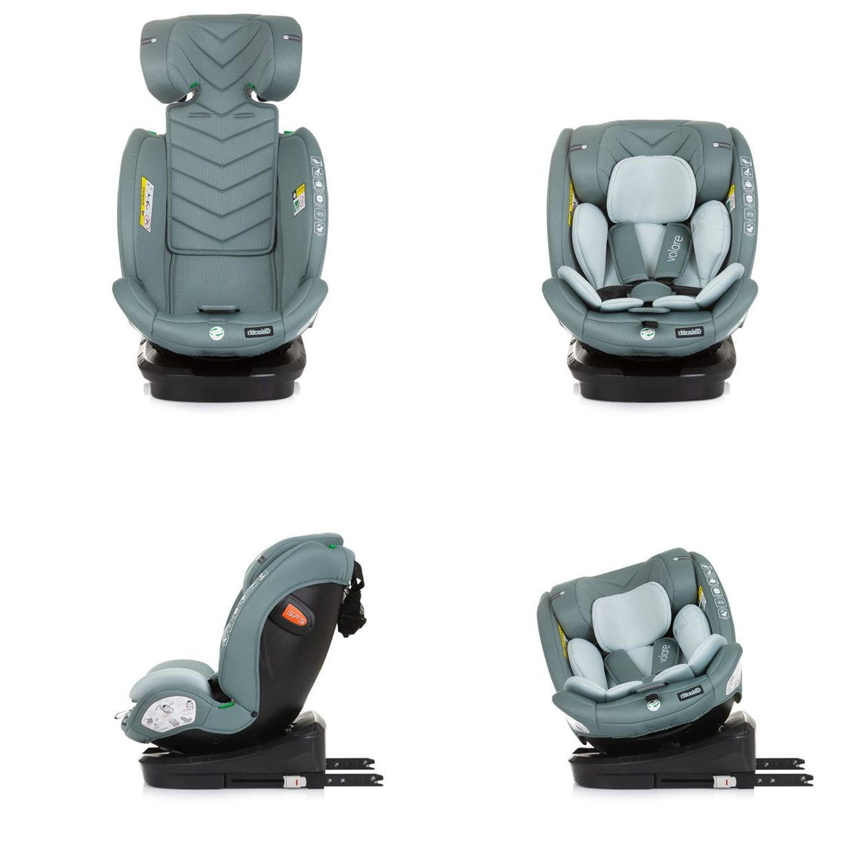 KINDERSITZ Volare i-Size (40-150cm) grün Isofix, drehbar, SPS, Top Tether - Grün, Kunststoff (46/78/42cm) - Chipolino