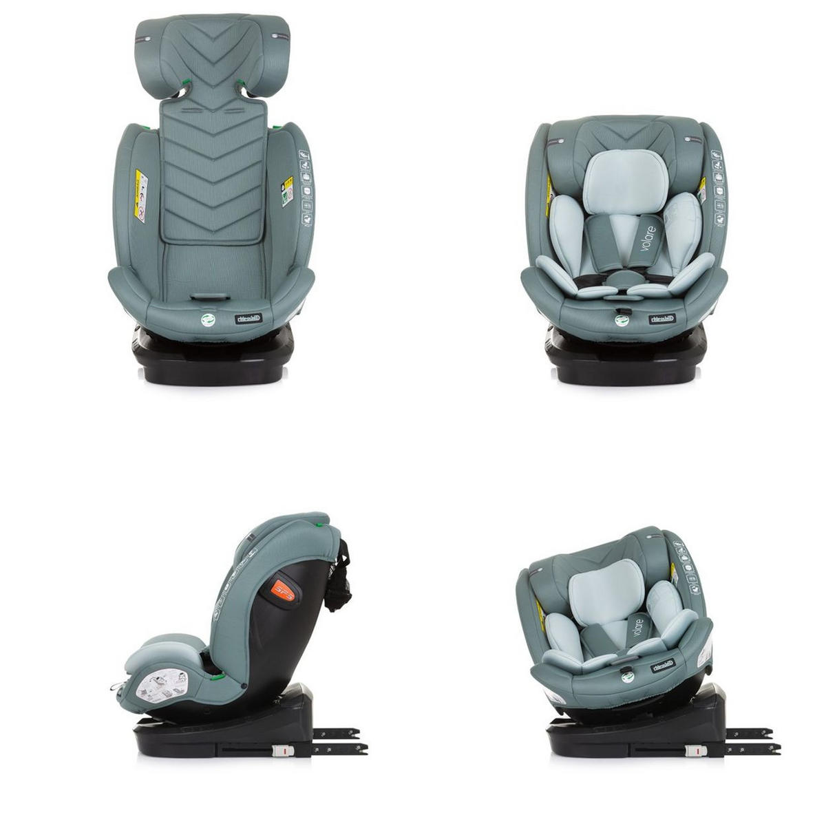 KINDERSITZ Volare i-Size (40-150cm) grün Isofix, drehbar, SPS, Top Tether - Grün, Kunststoff (46/78/42cm) - Chipolino