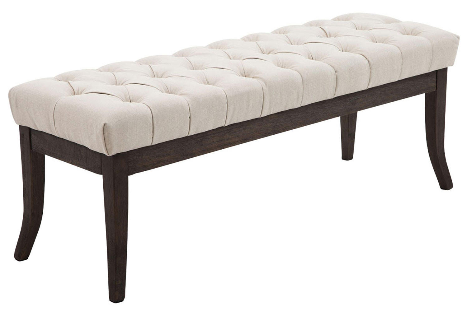 SITZBANK Cannes Stoff Creme Dunkelbraun - Creme, Textil (120/46/38cm) - DELUKE