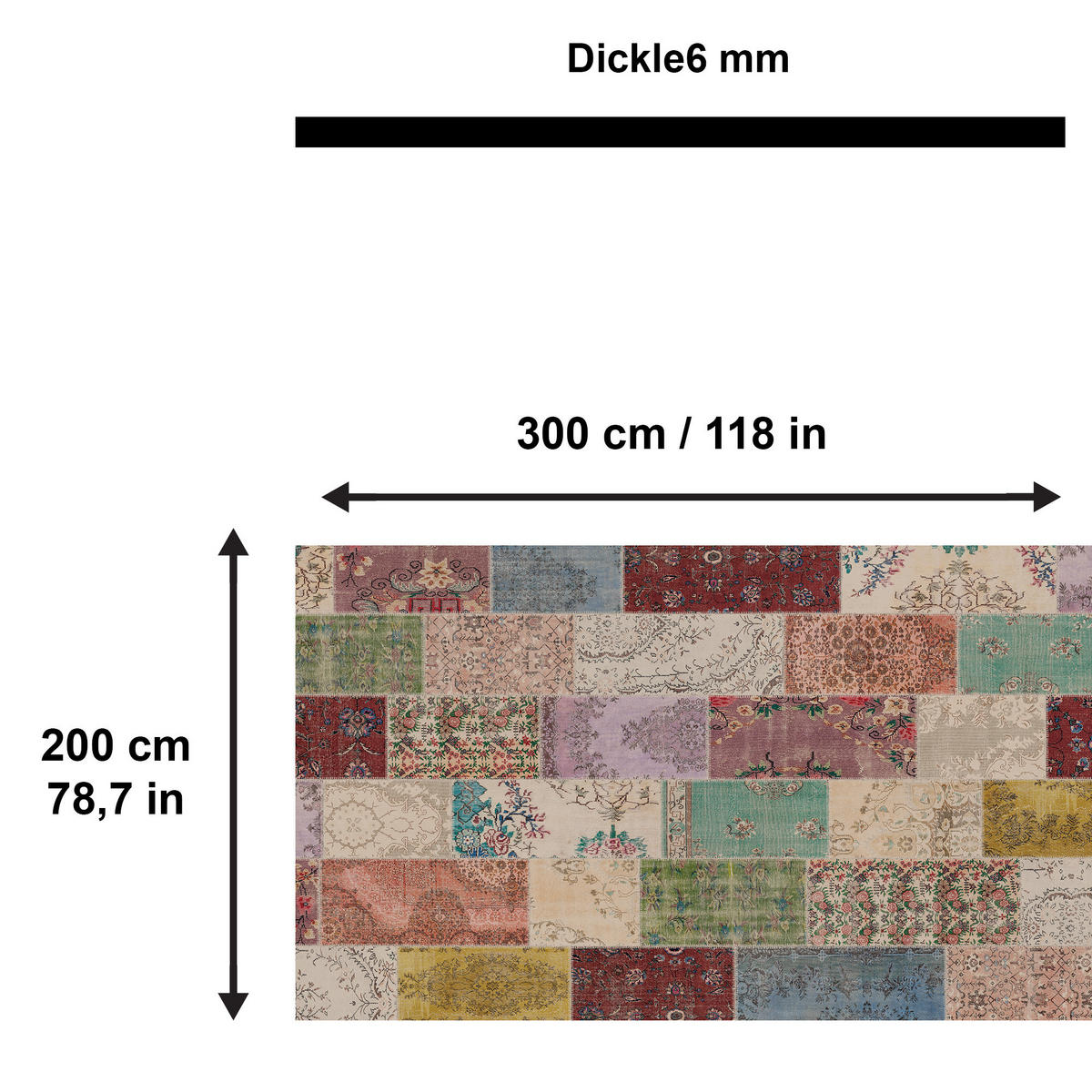 TEPPICH Afra 200/300 cm - Multicolor, Textil (200/300cm) - Bamyum
