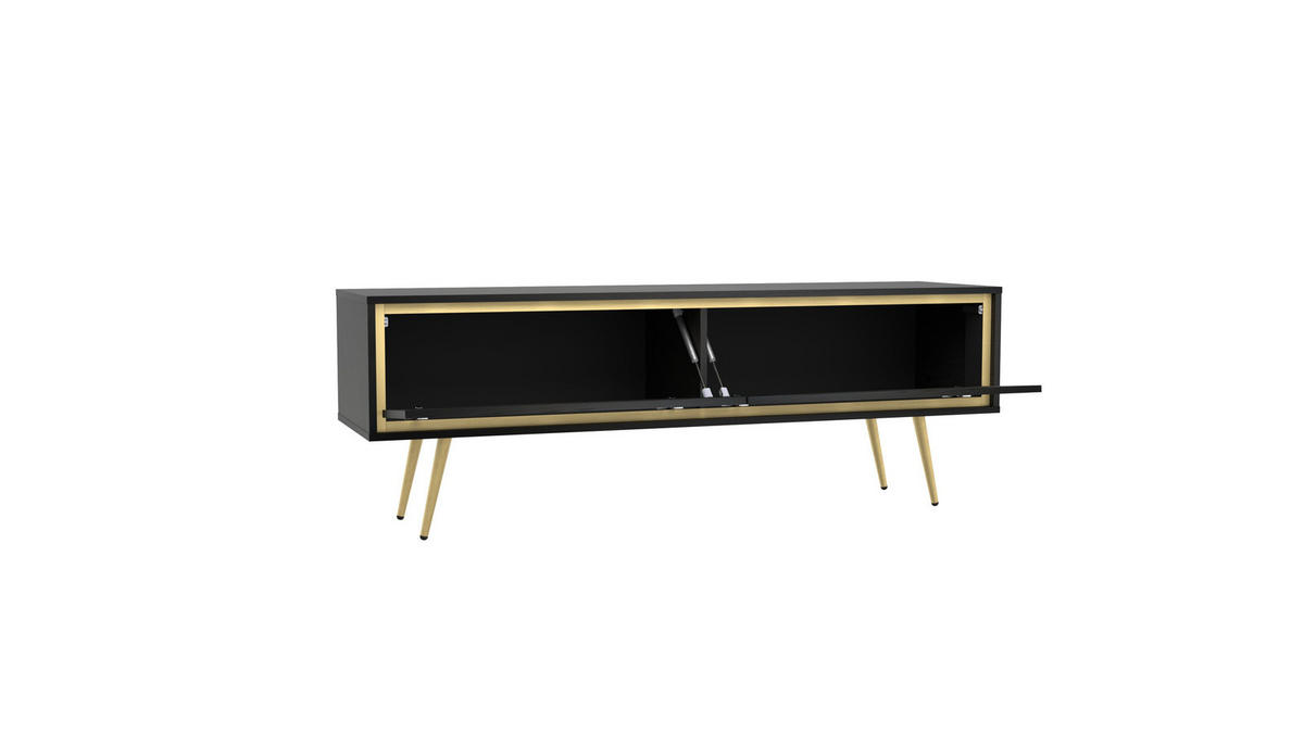 TV-LOWBOARD Tori 150 cm Black Graphite - Goldfarben/Schwarz, Holzwerkstoff/Metall (150/50/40cm) - Ravio