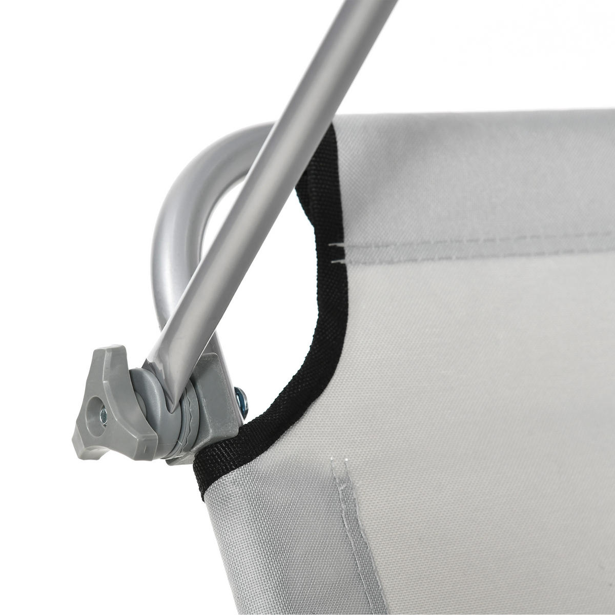 SONNENLIEGE klappbar mit Dach - Hellgrau, Metall (58/36/187cm) - Outsunny