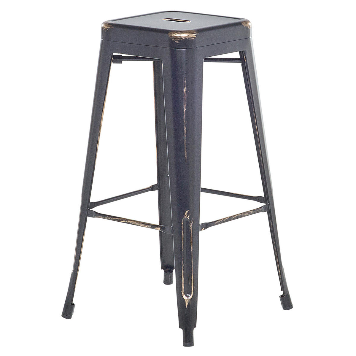 BARHOCKER 2er-Set Metall Schwarz Cabrillo - Schwarz, Metall (30/76/36cm) - Beliani