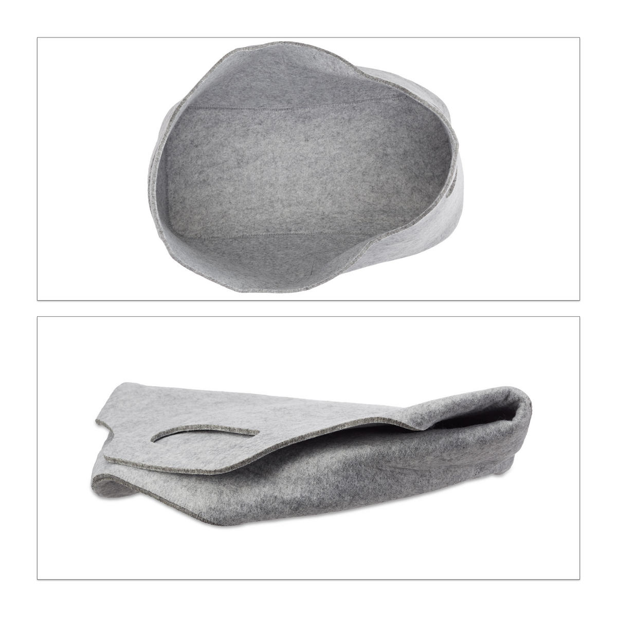 KAMINHOLZTASCHE - Grau, Textil (23/39.5/40cm) - Relaxdays