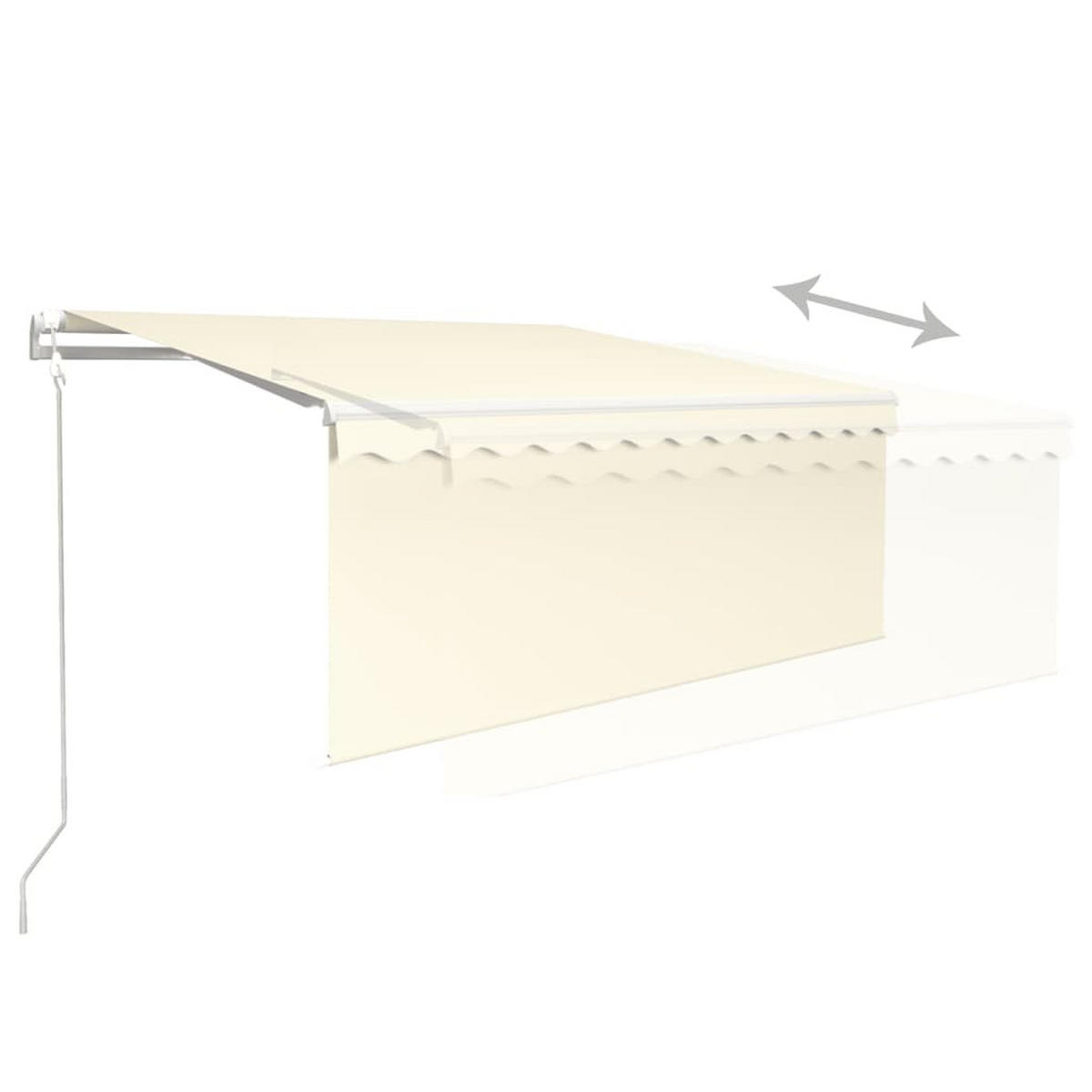 MARKISE Automatisch Einziehbar mit Volant 3,5x2,5 m Creme - Creme, Metall (350/1/350cm) - furnicato