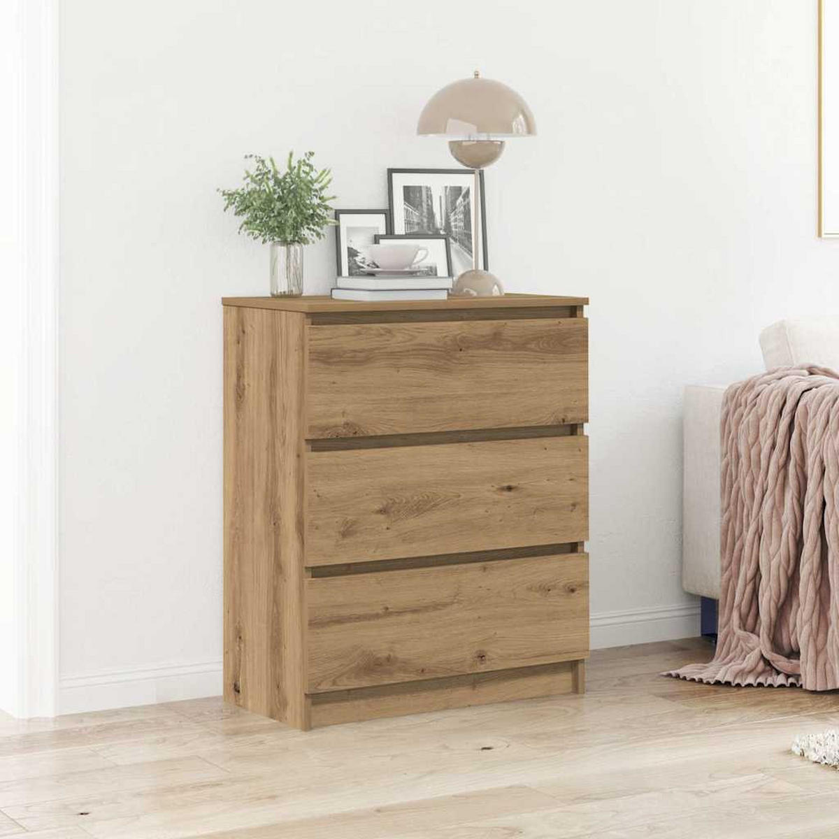 SIDEBOARD Artisan-Eiche 60/35/76 Cm Holzwerkstoff - Braun, Holz (60/76/35cm) - vidaXL