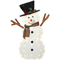 LED-SCHNEEMANN 108 cm Weihnachtsdeko mit Stahlrahmen und Spannbändern - Multicolor, Metall (20/108/78cm) - Outsunny