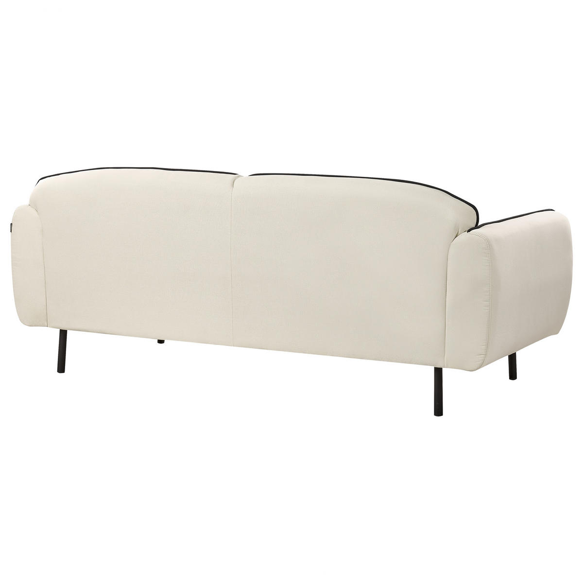 3-SITZER-SOFA Hellbeige/Schwarz mit Ottomane Tonsberg - Beige/Schwarz, Textil (198/78/85cm) - Beliani