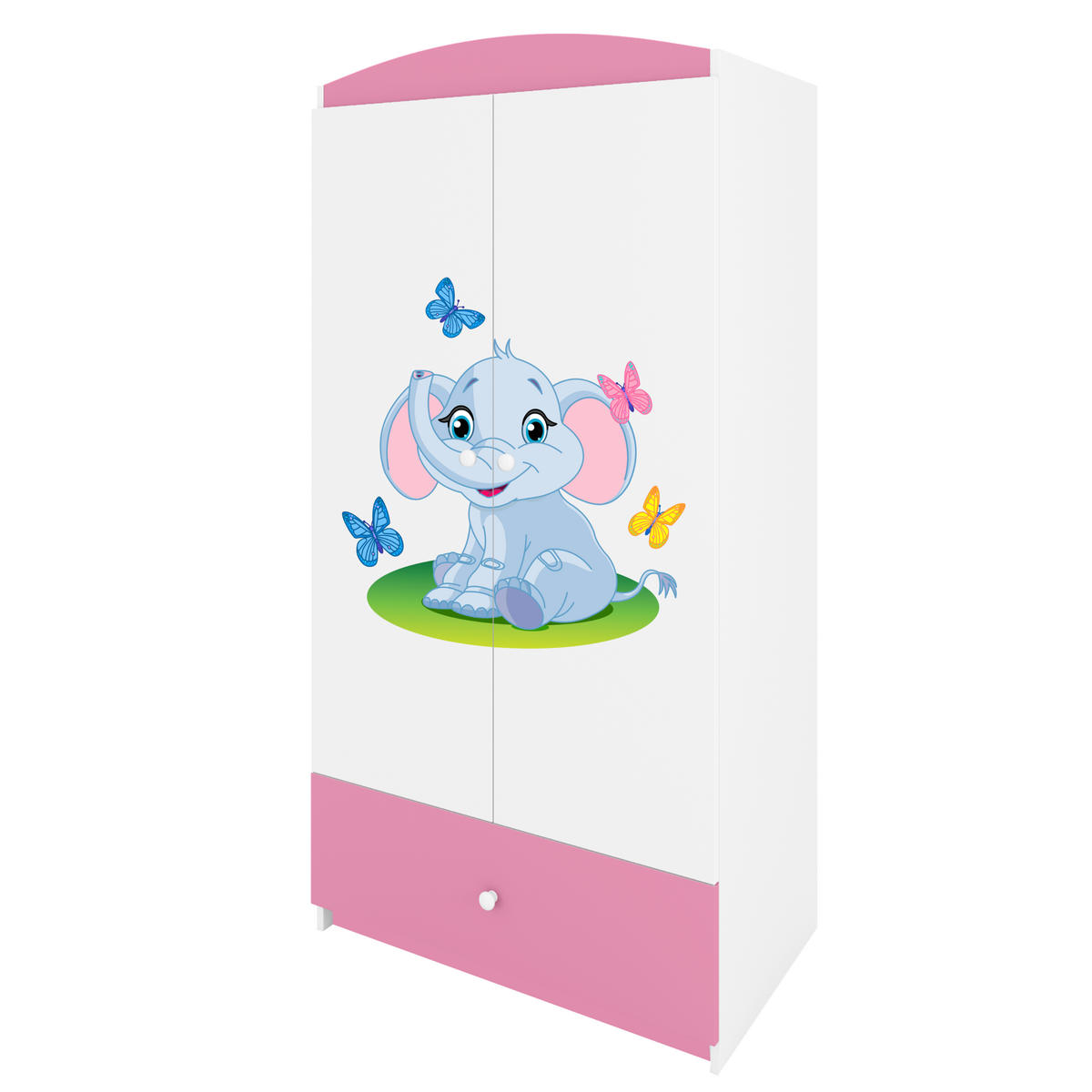 KINDERKLEIDERSCHRANK Elefant 90/175/52 - Hellrosa, Holzwerkstoff (90/175/52cm) - Kocot Kids