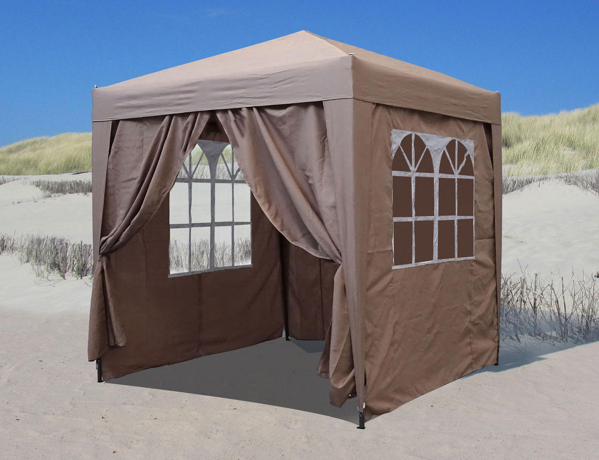 FALTPAVILLON 2x2m Graubeige - Beige, Metall (200/245/200cm) - QUICK STAR