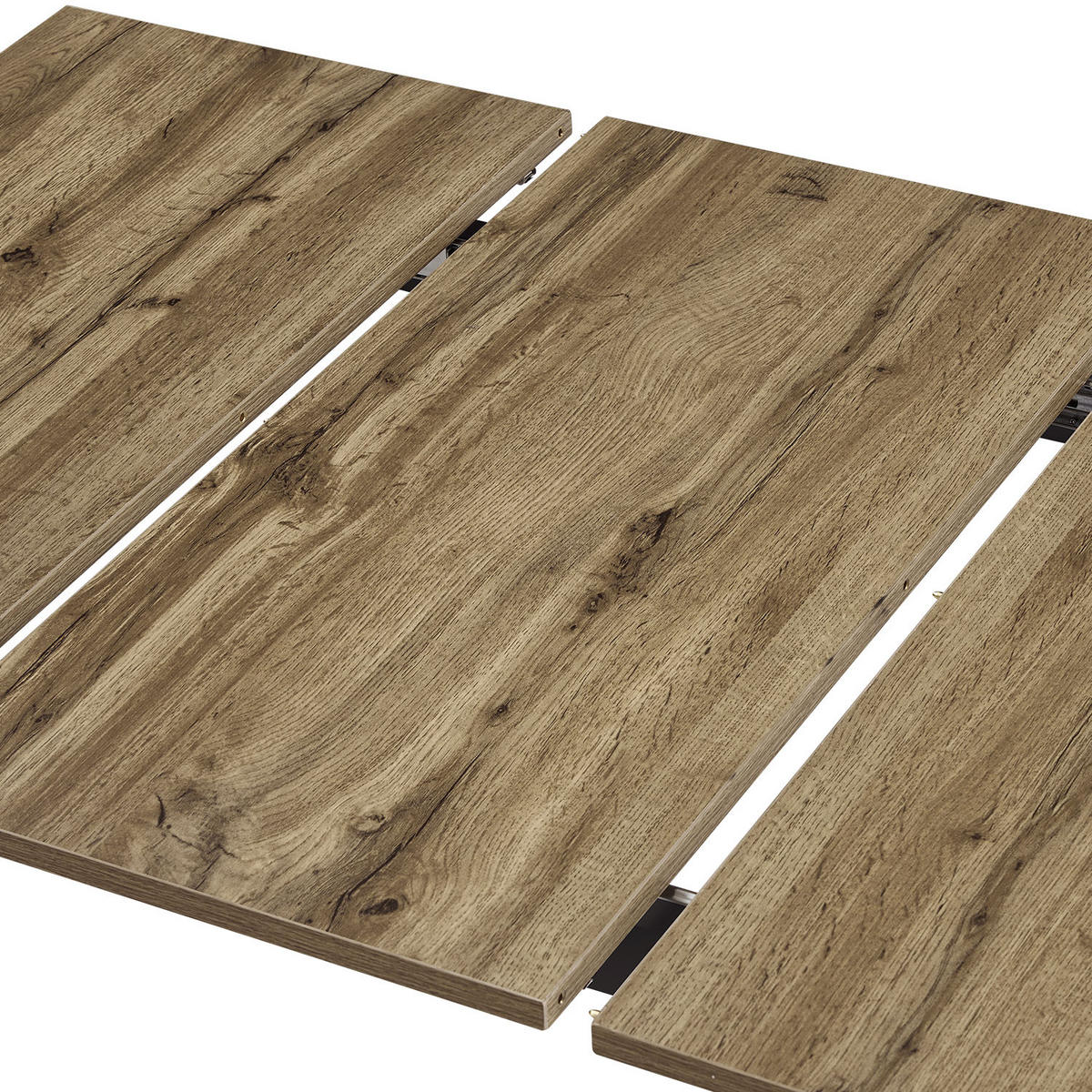 ESSTISCH JONTE 80-120/80/76 cm - Schwarz/Eiche Artisan, Holzwerkstoff/Metall (80/80/76cm) - B&D Home