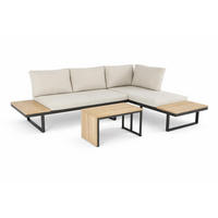 GARTEN-ECKLOUNGE Celano Beige Aluminium für 4 Personen - Grau, Kunststoff - Green Spirit
