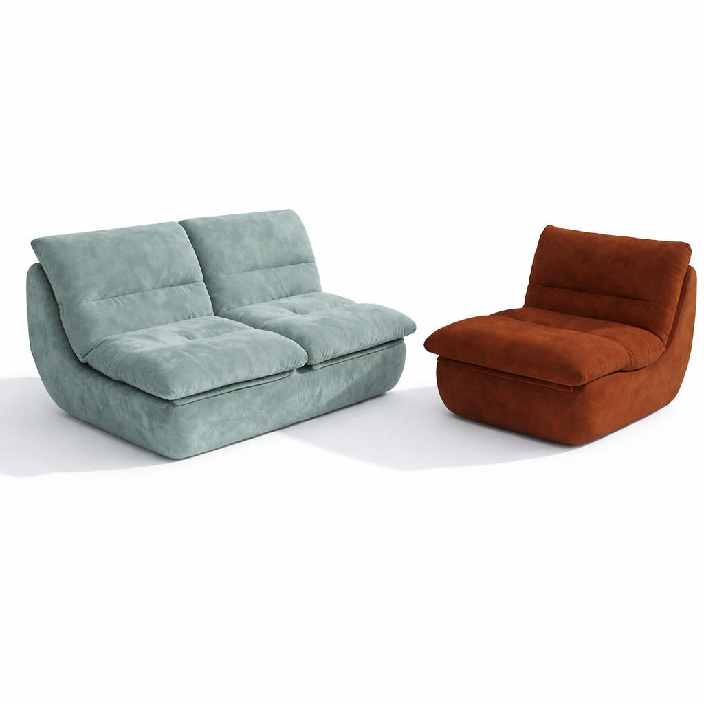 Coco Living Sitzgarnitur Salbeigrün, Braun 160x73x100 cm