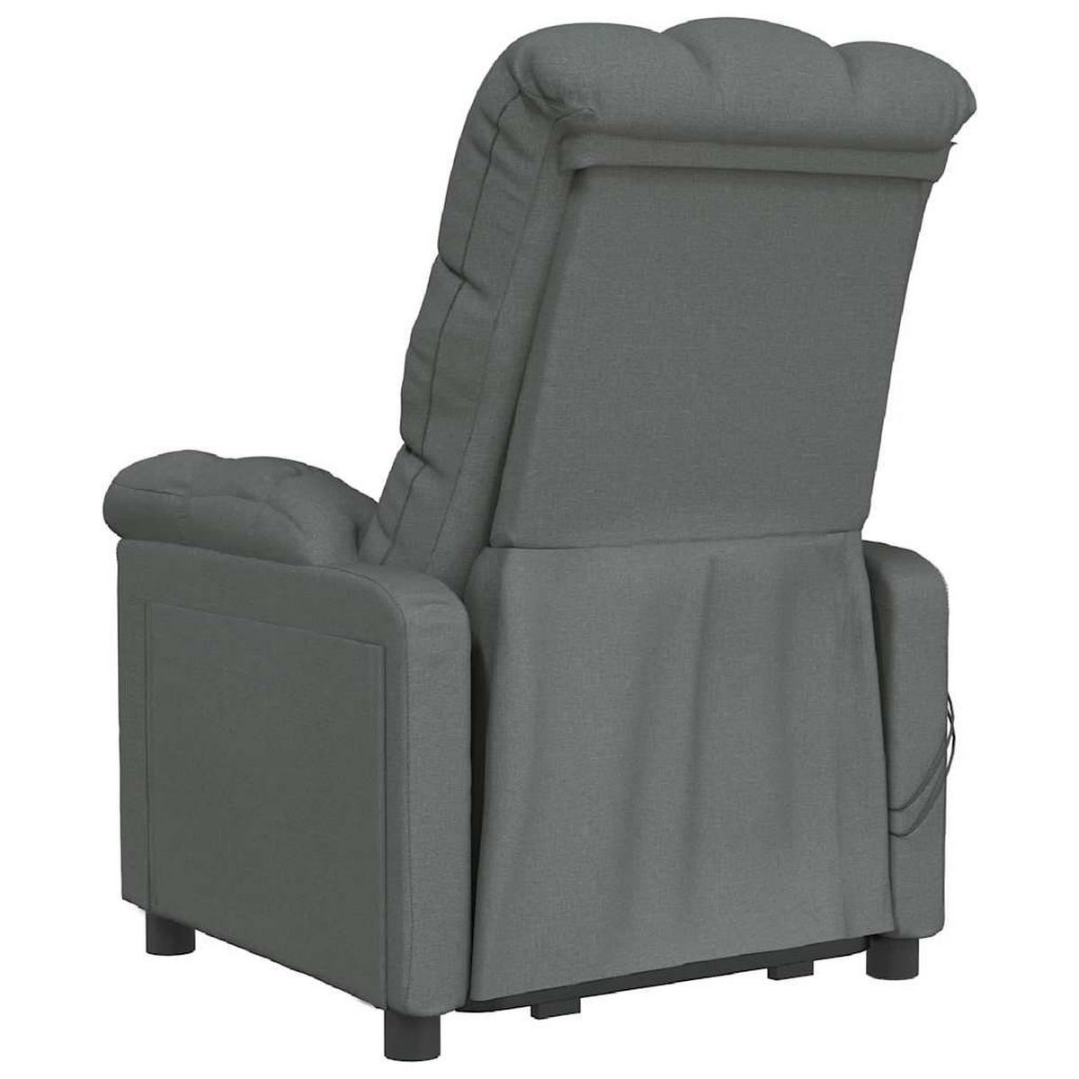 MASSAGESESSEL mit Elektrische Liegefunktion und Vibrationsfunktion, 74/99/102 cm, Stoff, Dunkelgrau - Dunkelgrau, Textil (99/102/74cm) - vidaXL