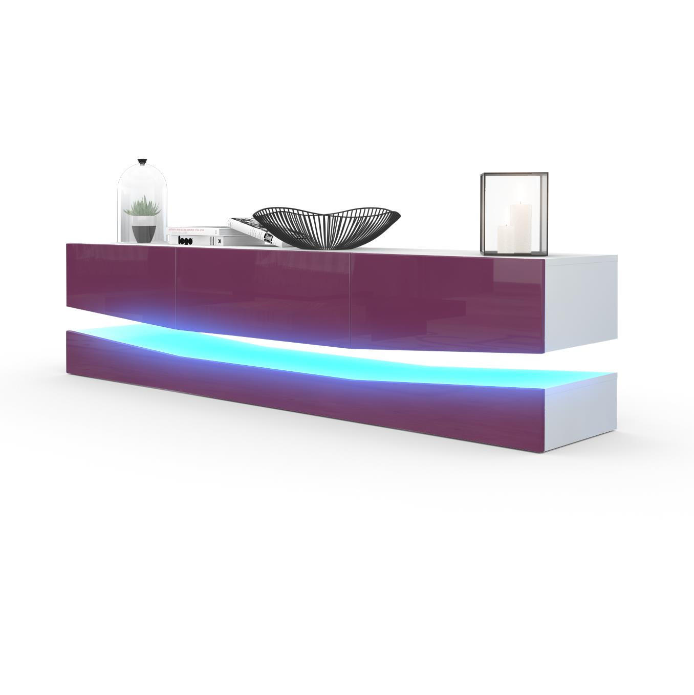 Vladon Lowboard Brombeere 178x48x39 cm