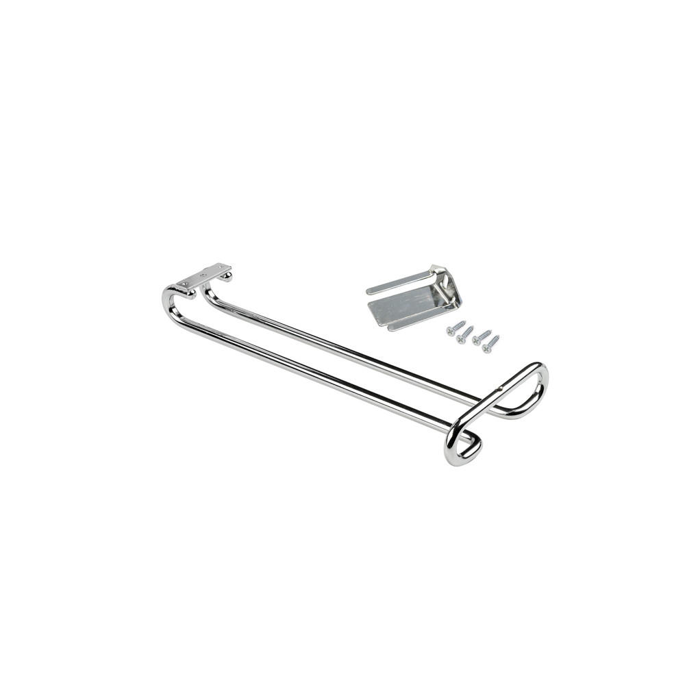 GLASHALTER, 1-zeilig, Länge 280mm, Stahl, verchromt - Chromfarben, Metall (10/2/28cm) - EMUCA