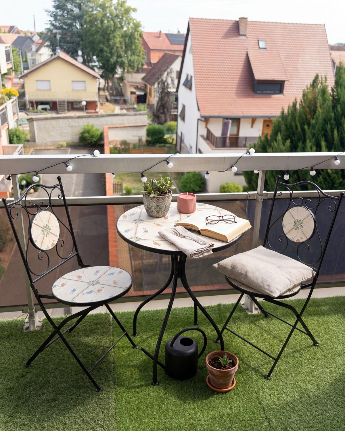 BISTRO SADA Kov Černá Carona - bílá, kov - Beliani
