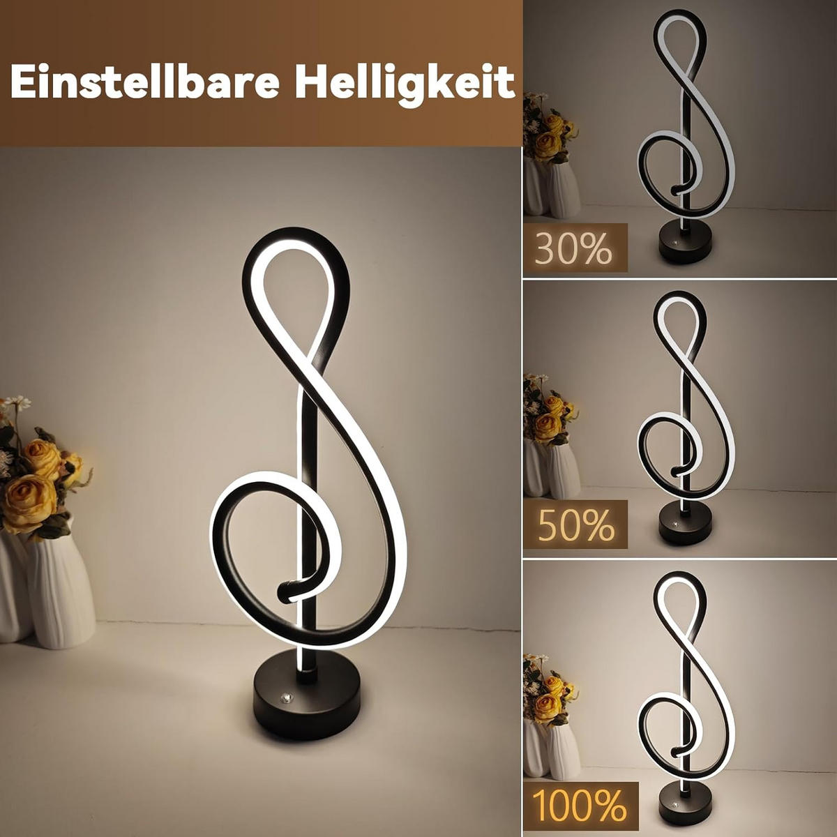 TISCHLAMPE Flimspar 16.5/2.5/38.5 cm - Schwarz, Metall (38.5/16.5/2.5cm) - ZMH