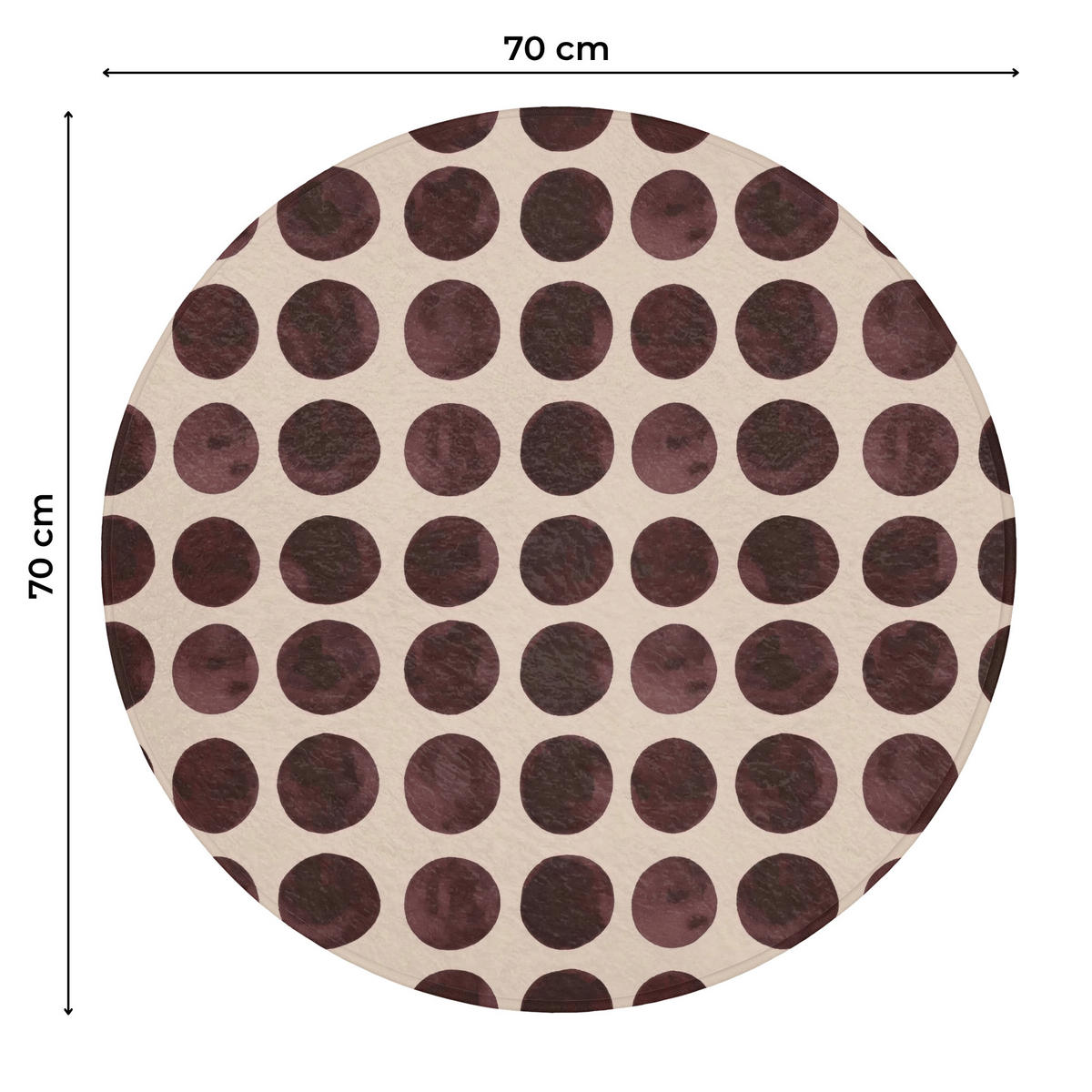 WC PŘEDLOŽKA Puntíky - Vzor - Hnědý 70x70 cm - bordeaux, textil/plast (70/1cm) - OnlyWow