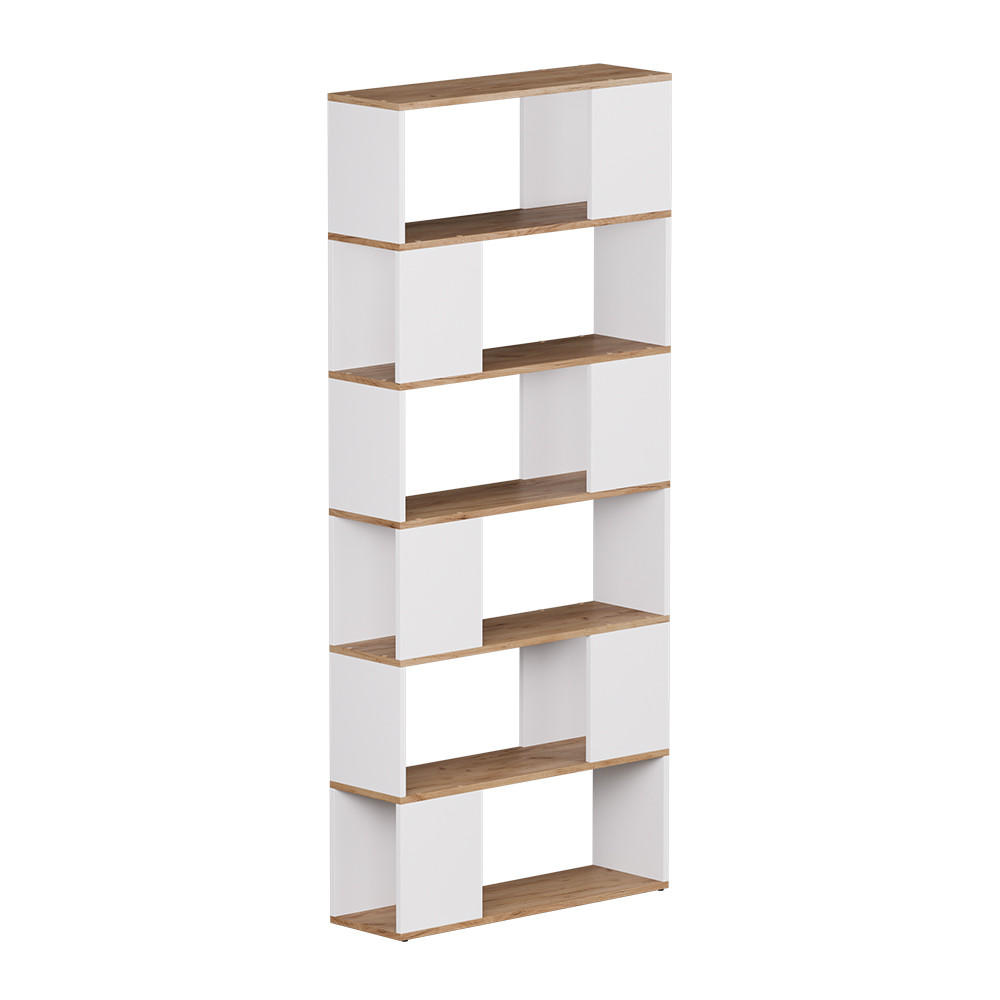 RAUMTEILER Eneos Weiß/Goldkraft Eiche 80 x 186 cm - Eiche Wotan/Weiß, Holzwerkstoff (80/186/24cm) - Vicco