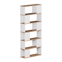 RAUMTEILER Eneos Weiß/Goldkraft Eiche 80 x 186 cm - Eiche Wotan/Weiß, Holzwerkstoff (80/186/24cm) - Vicco