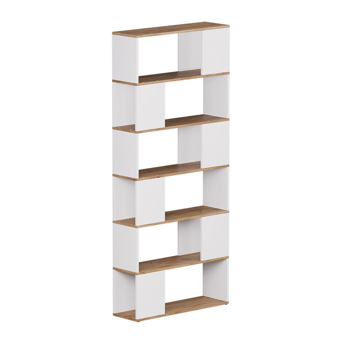 RAUMTEILER Eneos Weiß/Goldkraft Eiche 80 x 186 cm - Eiche Wotan/Weiß, Holzwerkstoff (80/186/24cm) - Vicco