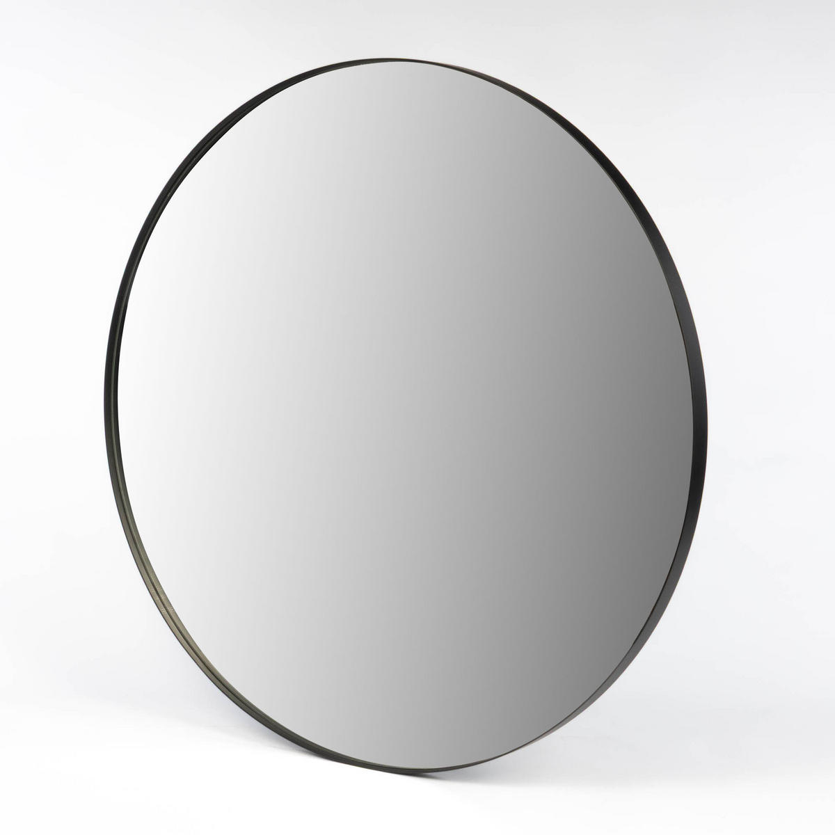 SPIEGEL Metallrahmen Noor Ø 80 cm - Schwarz, Metall (80/80/3cm) - STILOVO