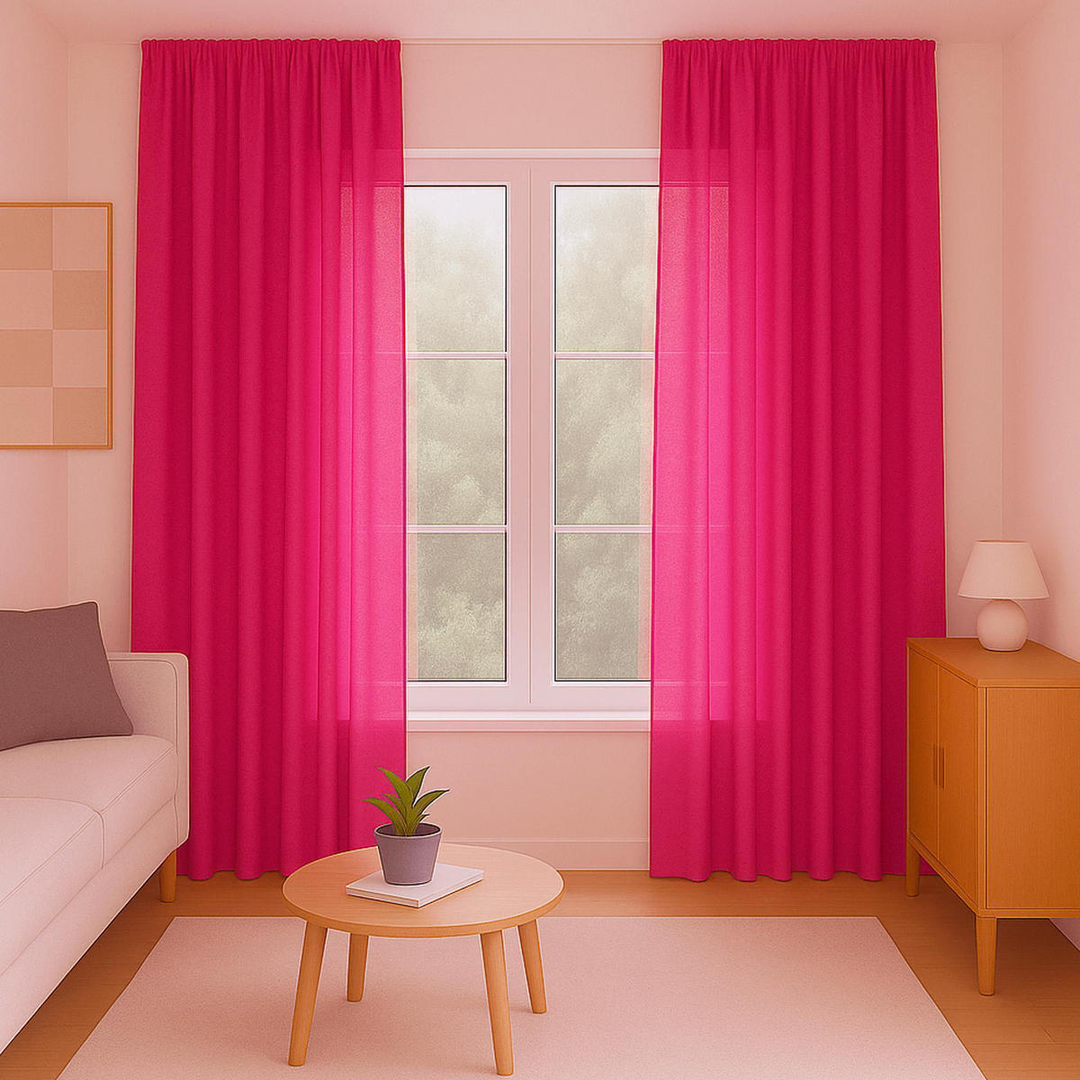 GARDINE Universalband "blickdicht" 2er Pack Pink 140x175 cm - Pink, Textil (140/175cm) - Bestlivings