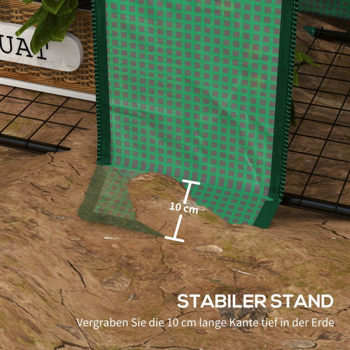 GEWÄCHSHAUS aus Stahl 143x46x141/151 cm in Grün mit 2 Rolltüren - Grün, Metall (46/151/143cm) - Modfu