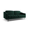 3-SITZER SOFA Samt Stoff Grün - Dunkelgrün/Schwarz, Textil/Metall (202/80/95cm) - Makamii