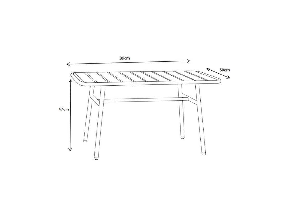 GARTENTISCH - Metall - Senfgelb - MIRMANDE von MYLIA - Gelb, Metall (89/50/47cm) - Vente-Unique